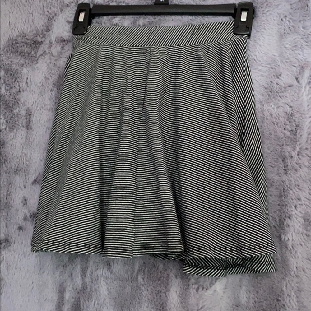 Black and white striped skirt